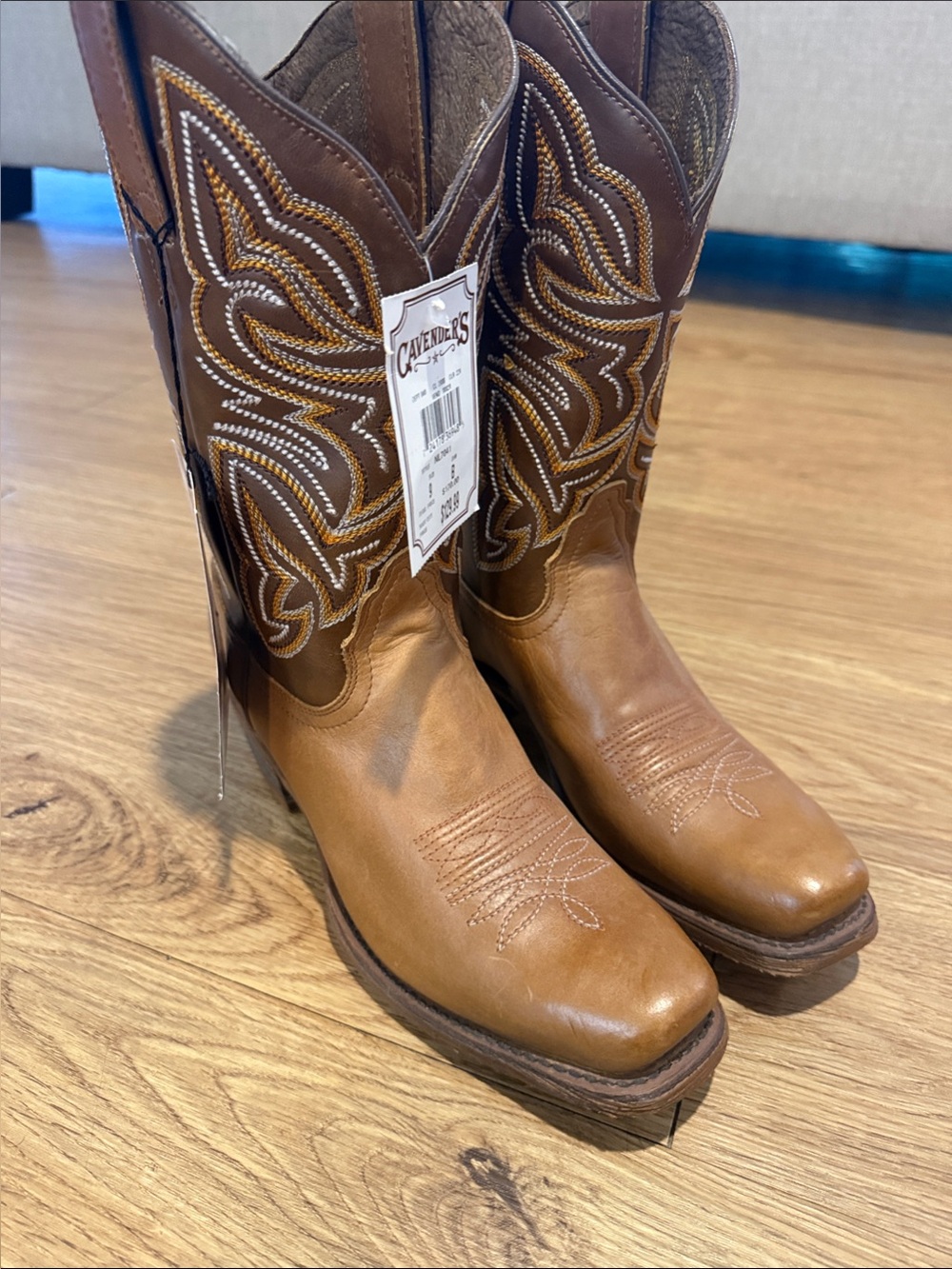 Cavender's Women's Tan Leather Western Heeled Boots